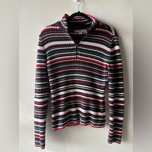 Vintage Tommy Hilfiger Black and Red Striped Sweater